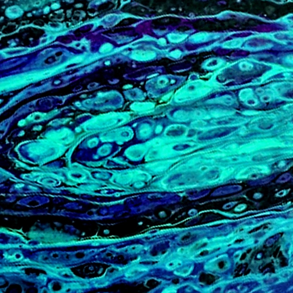 8x10 original abstract art print with hand embellished silver leaf